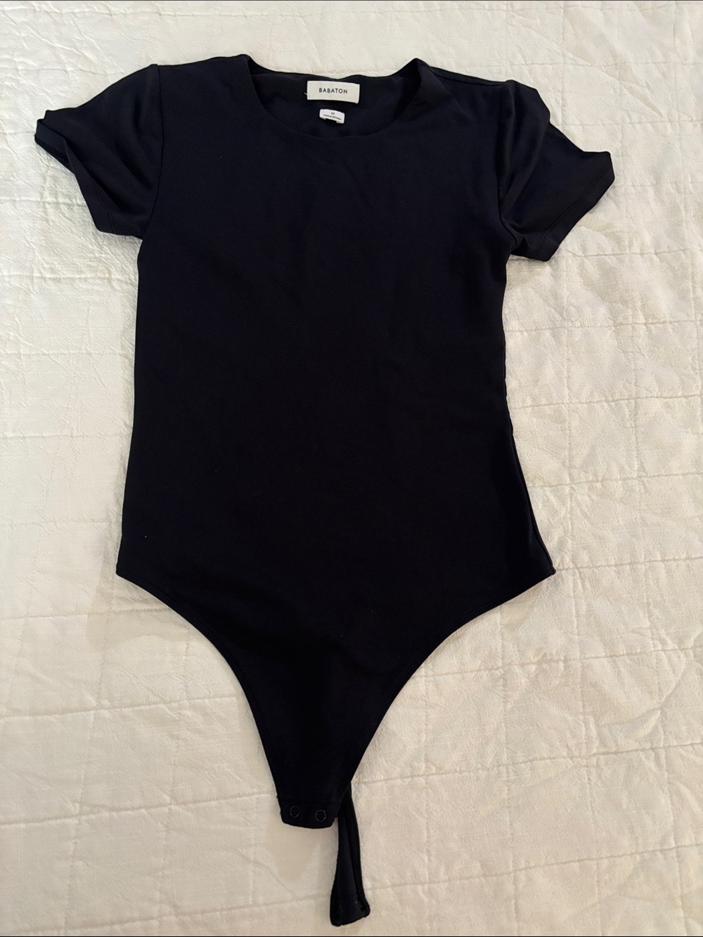 Aritzia Babaton  Black Short-Sleeve Bodysuit